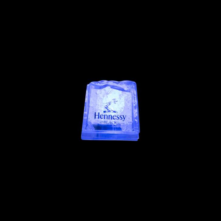 6x Hennessy Black Cognac Eiswürfel Kunststoff LED Blau Stein Whisky Bar Ice