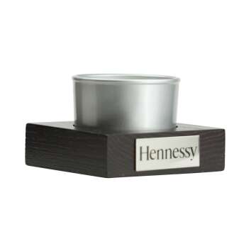 Hennessy Cognac Teelicht Kerze Windlicht Halter Holz Deko Bar Tisch Sammler