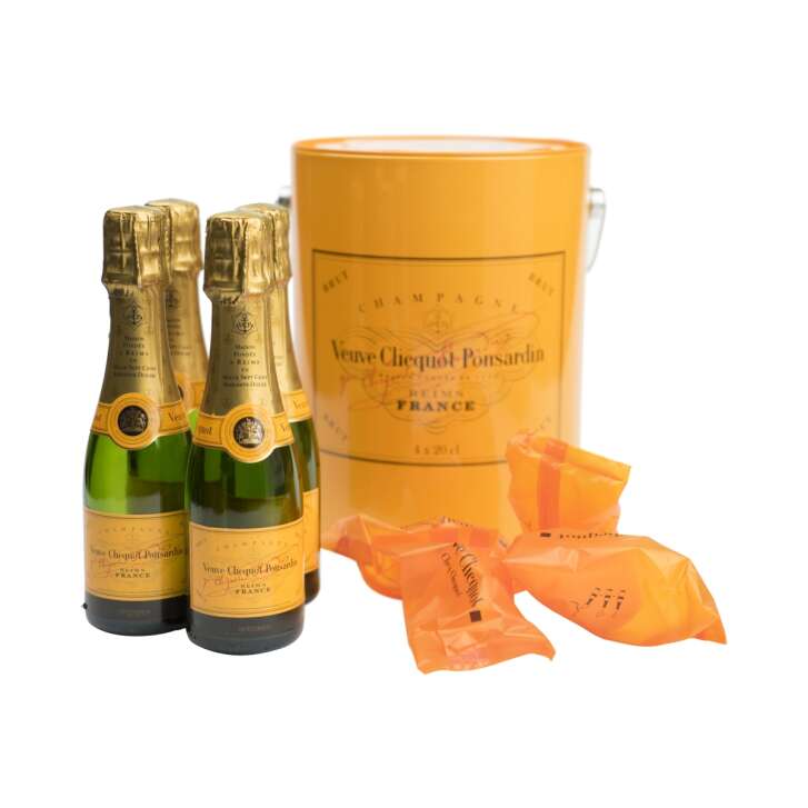 Veuve Cliquot Champagner Paint Box 4x20cl Showflaschen LEER + Ausgießer Deko Bar