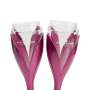 4x Moet Chandon Champagner Glashalter Tulpe + 4 Kunststoff Gläser Ständer Rosa