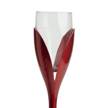 Moet Chandon Champagner Glashalter Set inkl 6 Gläser + 4 Tulpen + Ständer Rot