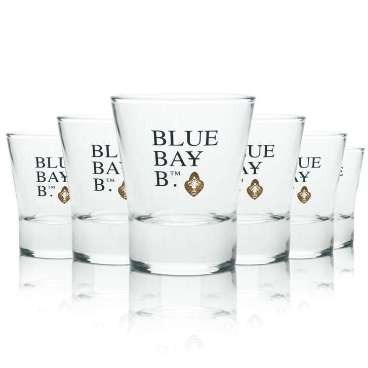 6 Blue Bay B Rum Glas Schnapsglas neu