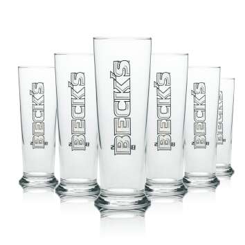6x Becks Bier Glas Seattle 0,2l Sahm Tulpe Gläser...
