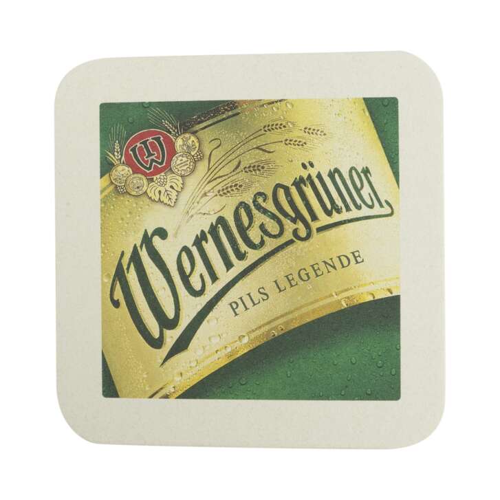 100x Wernesgrüner Bier Bierdeckel Logo Pilslegende Untersetzer Gläser Bierfilz