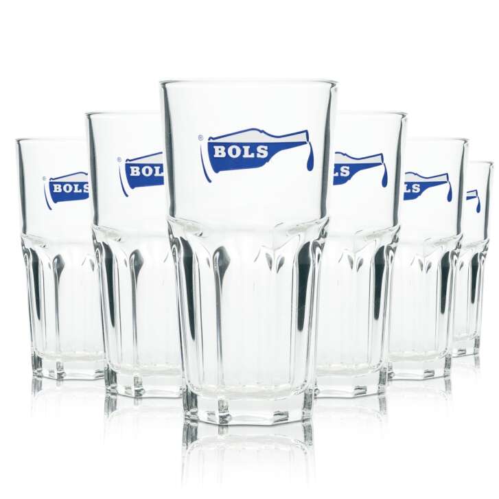 6x Bols Likör Glas Longdrink 0,2l Logo Cocktail Gläser Tumbler Granity Gastro