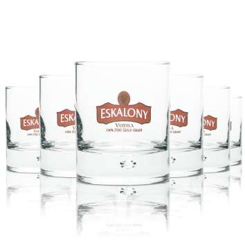 6x Eskalony Vodka Glas Tumbler Blase 2cl 4cl Gläser...