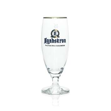 6x Landskron Bier Glas Pokal 0,4l Goldrand Rastal Tulpe...