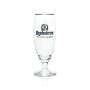 6x Landskron Bier Glas Pokal 0,4l Goldrand Rastal Tulpe Stiel Gläser Brauerei