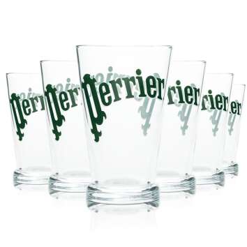 6x Perrier Wasser Glas Longdrink 0,3l Retro Sammler...