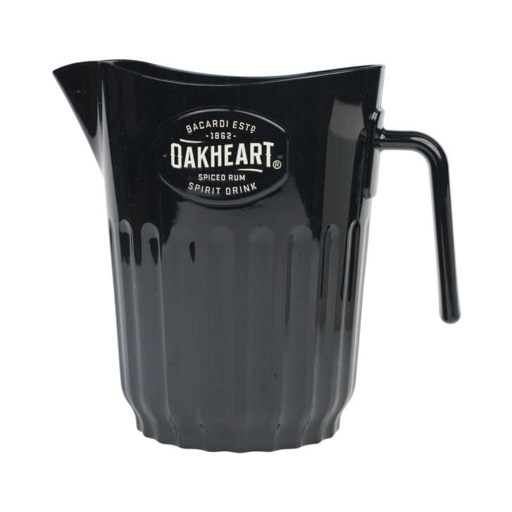 Bacardi Rum Pitcher Karaffe schwarz 2l Oakheart Kunststoff Cocktail Kanne Ausgießer