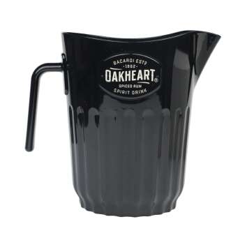 Bacardi Rum Pitcher Karaffe schwarz 2l Oakheart Kunststoff Cocktail Kanne Ausgießer