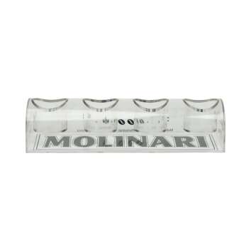 Molinia Extra Sambuca Tablett 4 Gläser Shot Schnaps Halter Präsentation Display