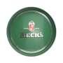 Becks Bier Tablett Retro grün Gläser Kellner hoher Rand Serviertablett Bar Gummi