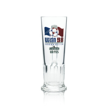 6x Karlsberg Bier Glas 0,3l Ur-Pils Krug WM 1998...