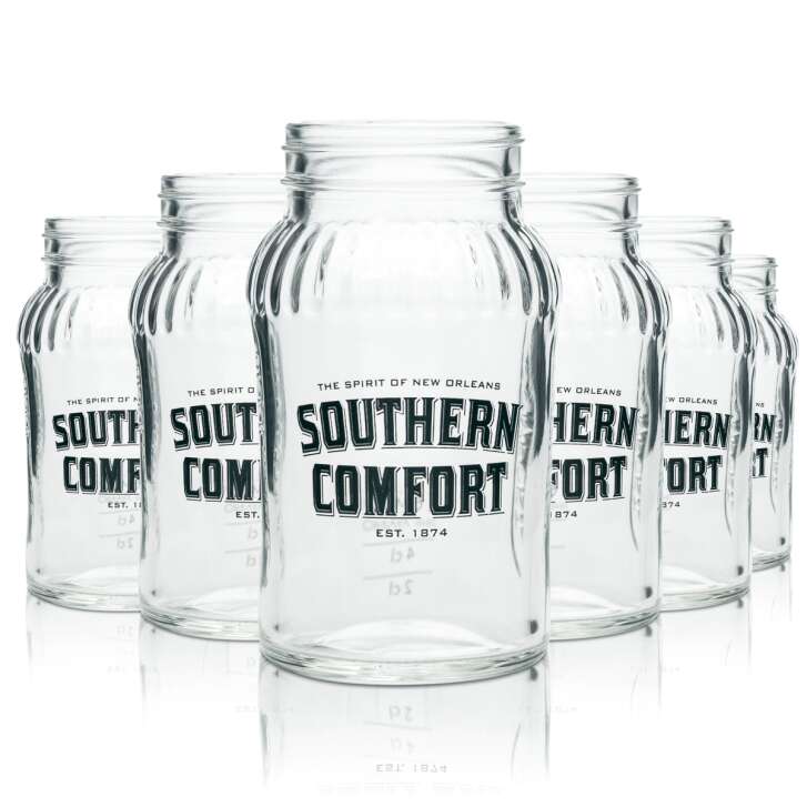 6x Southern Comfort Whiskey Glas Mason Jar 330ml Schraubverschluß Gläser Longdrink