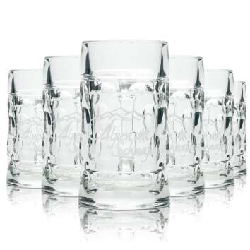 6x Alpenschnaps Steinbeisser Glas Mini Masskrug 4cl...