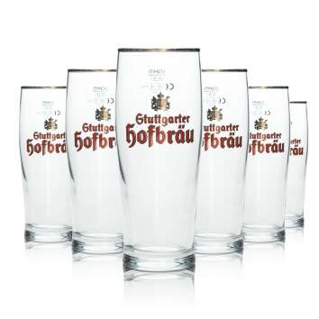 6x Stuttgarter Hofbräu Bier Glas 0,3l Willi Becher...