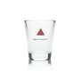 6x Apollinaris Wasser Glas 100ml Mini Relief Becher Probier Gläser Tasting Gastro