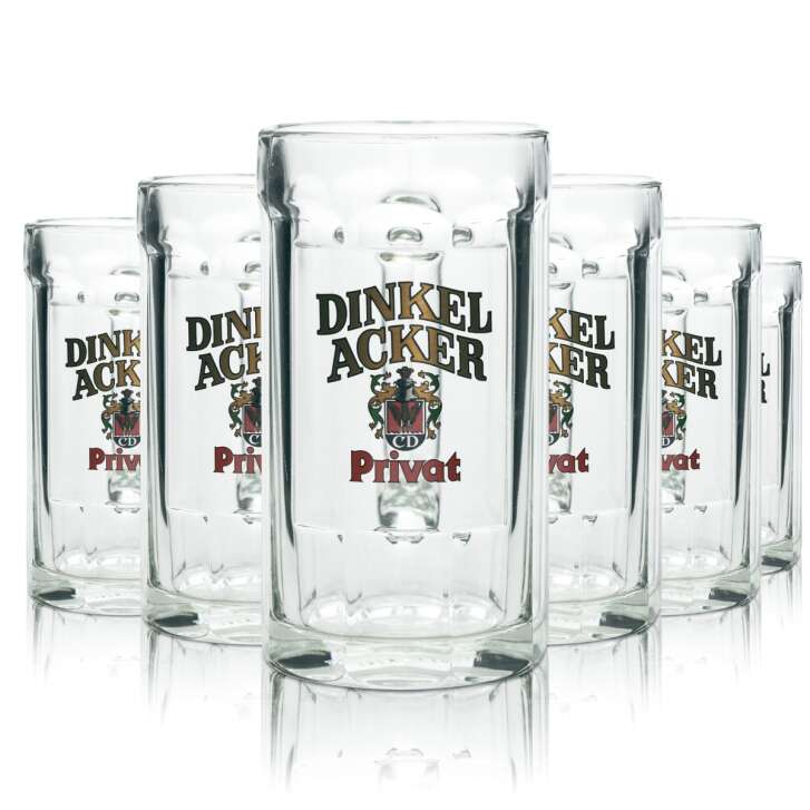 6x Dinkelacker Bier Glas 0,4l Krug CD-Pils Staufeneck Seidel Sahm Henkel Privat Gläser