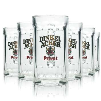 6x Dinkelacker Bier Glas 0,4l Krug CD-Pils Staufeneck...