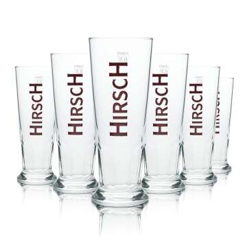 6x Hirsch Br&auml;u Bier Glas 0,3l Becher Habsburg Sahm...