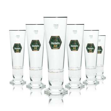 6x Diebels Alt Bier Glas 0,2l Pokal Sahm Pils Gläser...