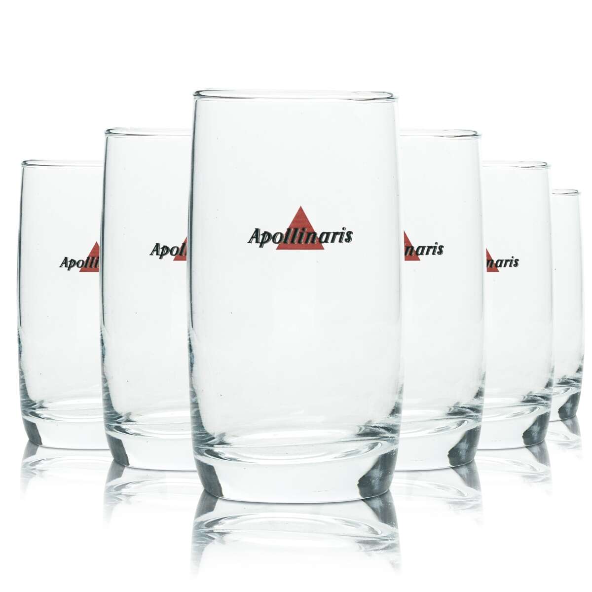 6x Apollinaris Wasser Glas Tumbler Design Rot Neu OVP Gläser Saft Bar Gastro 