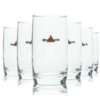 6x Apollinaris Wasser Glas 0,2l Becher Logo Tumbler...
