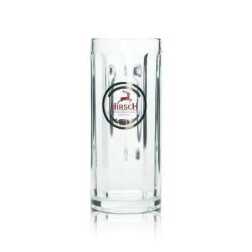 6x Hirsch Br&auml;u Bier Krug 0,4l Glas Exklusiv Seidel...
