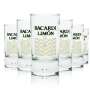 6x Bacardi Limon Rum Glas Shot 2cl 4cl Kurze Gläser Stamper Schnaps Luftperle