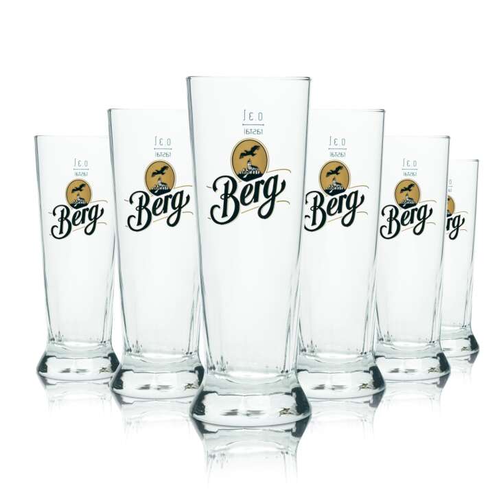 6x Berg Brauerei Bier Glas 0,3l Becher Trapez Rastal Pils Gläser Tulpe Pokal Bar