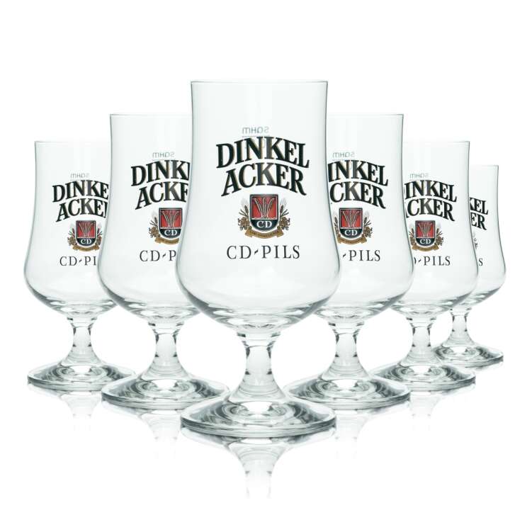 6x Dinkel Acker Bier Glas 0,3l Pokal CD-Pils Sahm Tulpe Gläser Schwenker Beer