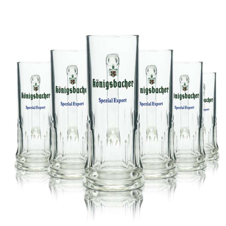 6x Königsbacher Bier Glas 0,5l Krug Spezial Export Seidel Henkel Gläser Humpen