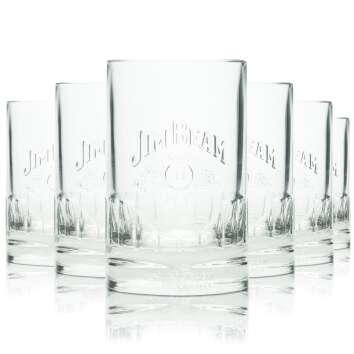 6x Jim Beam Whiskey Glas 0,2l Tumbler Relief Druck...