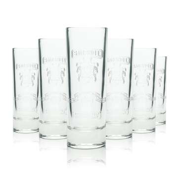 6x Smirnoff Vodka Glas 0,2l Longdrink Becher Relief Retro...