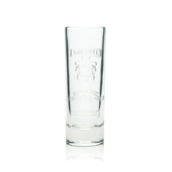 6x Smirnoff Vodka Glas 0,2l Longdrink Becher Relief Retro Logo Sammler Gläser