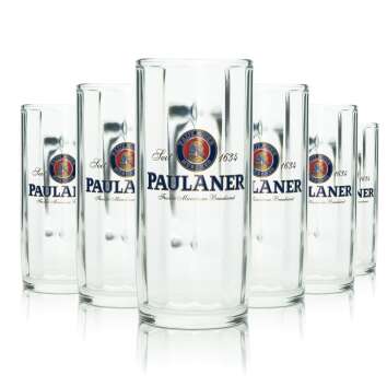 6x Paulaner Bier Glas 0,3l Krug Pils Seidel Sahm Henkel...