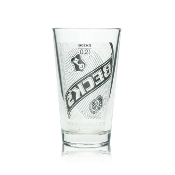 6x Becks Bier Glas 0,2l Becher Half Pint Schott Retro Sammler Gläser Tumbler Bar