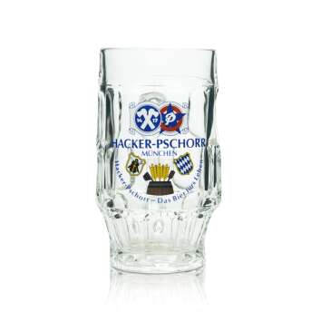 6x Hacker Pschorr Bier Glas 0,4l Krug München Seidel...