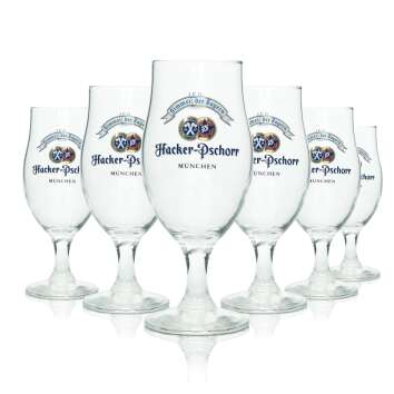6x Hacker Pschorr Bier Glas 0,3l Tulpe Fidenza Himmel der Bayern Gläser Pokal