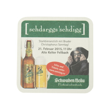 100x Schwabenbräu Bier Bierdeckel 10x10cm...