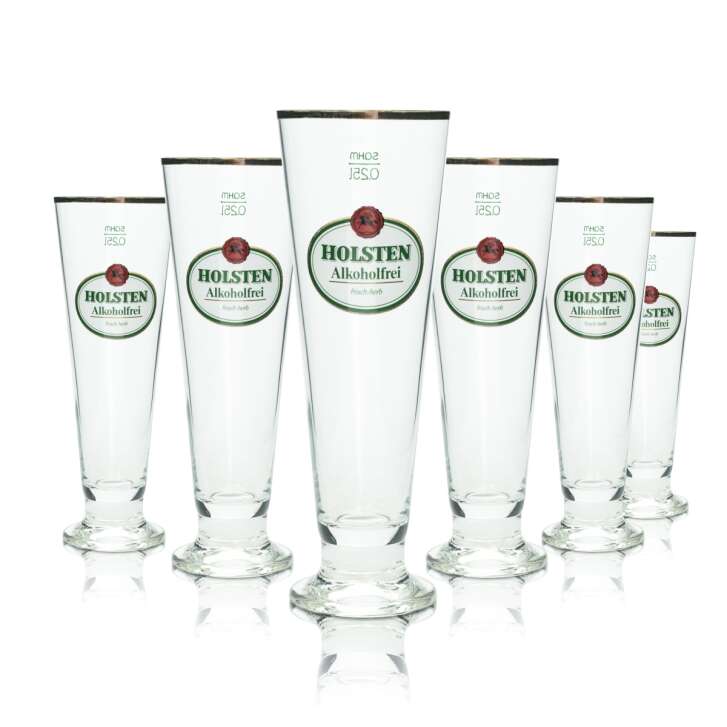 6x Holsten Bier Glas Pokal Alkoholfrei 0,25l Florenz Sahm Pils Tulpen Gläser Bar