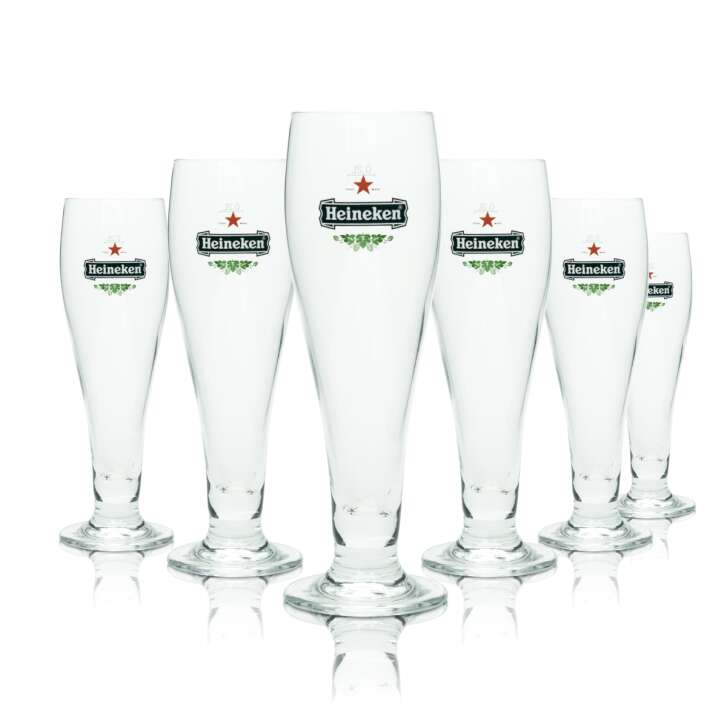 6x Heineken Bier Glas 0,2l Pokal SuperPrestige Ritzenhoff Tulpe Pils Gläser Beer