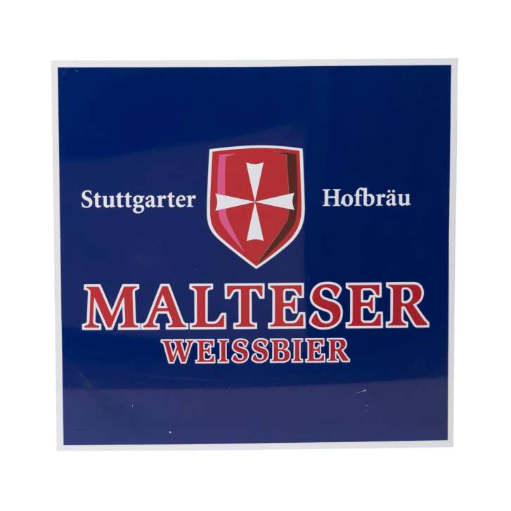 Stuttgarter Hofbräu Bier Blechschild 42x43cm Blau Malteser Weissbier Tafel Wand