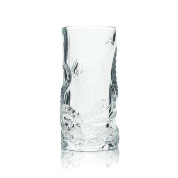 6x Kraken Rum Glas 0,4l Longdrink Relief Kristall Cocktail Gläser SELTEN Spiced