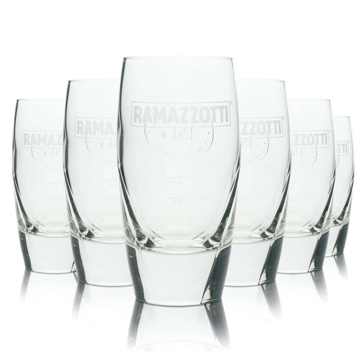 6 RAMAZZOTTI Gläser Set Likör Glas 200 Jahre Ramazotti Cocktail Bar ~mn172 0952 