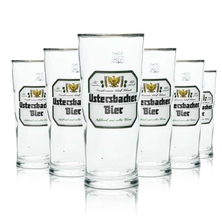 12x Adolf Schmid Bier Glas 0,25l Becher Ustersbacher Sahm Willi Gläser Brauerei