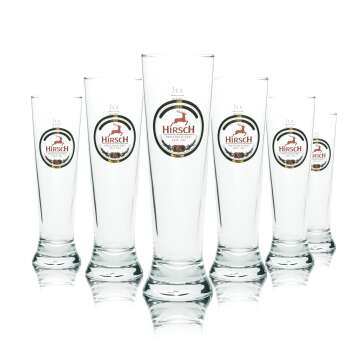 6x Hirsch Bräu Bier Glas 0,3l Pokal Rastal Tulpe...