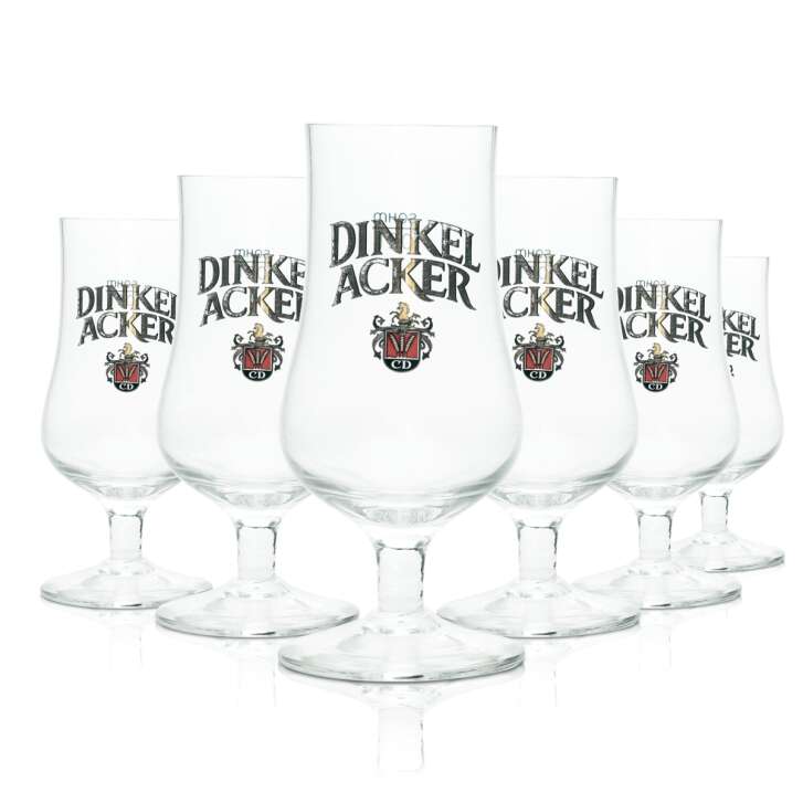 6x Dinkel Acker Bier Glas 0,2l Tulpe CD Sahm Pils Gläser Gaston Pokal Brauerei