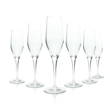 6x Pommery Vranken Champagner Glas Diamant Artner Flöte Neu Gläser Sekt Flute 